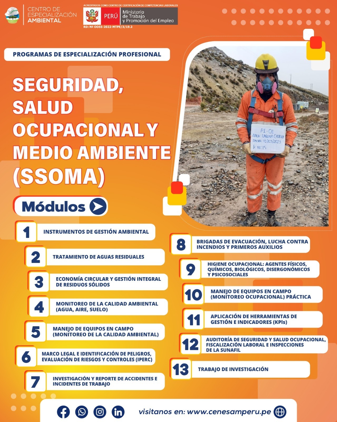  ESPECIALIZACIÓN EN SEGURIDAD SALUD OCUPACIONAL Y MEDIO AMBIENTE SSOMA 